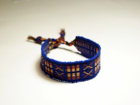 Handmade XOX Electric Blue Thread Bracelet