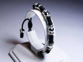 Handmade Swarovski Black Thread Bracelet