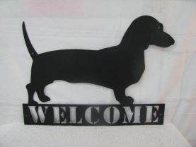 Dachshunds Welcome Metal Silhouette Wall Art