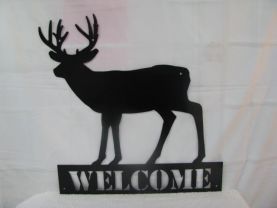 Deer 002 Welcome Wildlife Metal Wall Art Silhouette