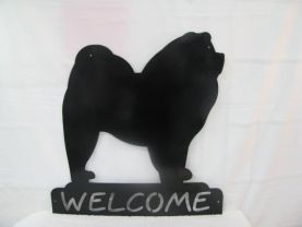 Chow Welcome Metal Wall Art Silhouette