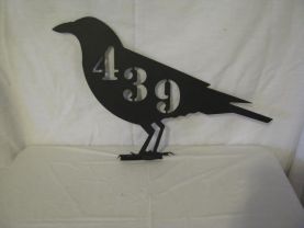 Raven Crow Mailbox Topper Metal Wall Art Wildlife Silhouette
