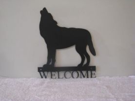Wolf Welcome Metal Wall Art Silhouette
