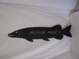 Muskie Mikes Metal Wall Art Silhouette Fish