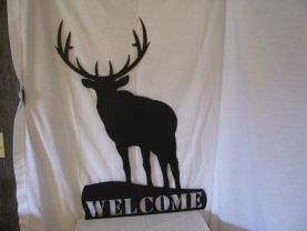 Elk Welcome Metal Wall Art Silhouette