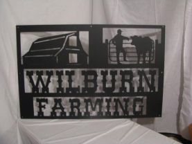 Custom Farm Sign 40  in x 26 in Metal Wall Art Silhouette