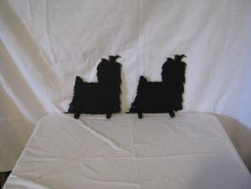 Yorkshire Terrier 002 Hook Leash Holder Metal Dog Wall Art Silhouette (Set of 2)