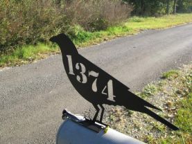 Raven Crow Mailbox Topper Metal Wall Yard Art Wildlife Silhouette