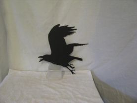 Flying Raven Crow Metal Wildlife Wall Yard Art Silhouette