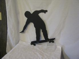 Skateboarder Metal Wall Yard Art Silhouette
