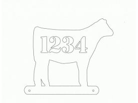 Beef Calf Mailbox Topper  X Large Farm livestock Art Silhouette with Numbers