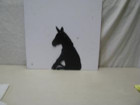 Donkey Sitting Metal Art Silhouette