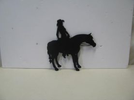 Horse Riding 001 Western Metal Art Silhouette