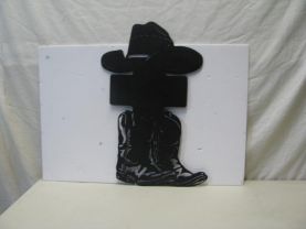 Hat Cross Boots Western Metal Wall Art Silhouette