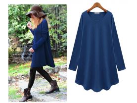 2014 New spring/autumn casual dress women loose fit long t shirt knit sweatshirt girl knit dress plus size knit blouses