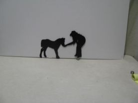 Cowgirl Pony Western Metal Wall Yard Art Silhouette