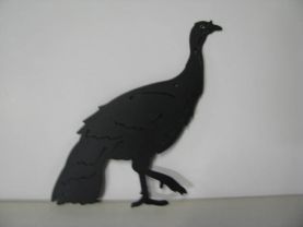 Turkey Hen Walking Wildlife Metal Art Silhouette