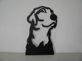 Lab Dog Portrait Metal Art Silhouette