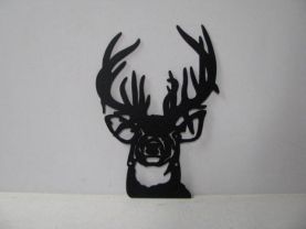 Buck 005 Large Wildlife Head Metal Art Silhouette