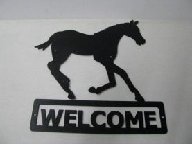 Colt 001 Running Welcome Sign Metal Silhouette