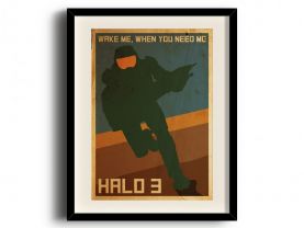 Halo 3 (11 x 17 inch, A3) retro poster, Halo 3 digital art poster