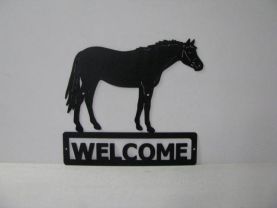 Thoroughbred 007 Standing Welcome Sign Silhouette