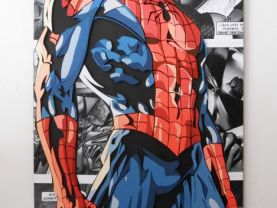 Handmade Spider-Man wall hanging, Spider-Man wood wall art
