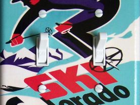 SKI COLORADO Vintage Ski Poster Switch Plate (double)