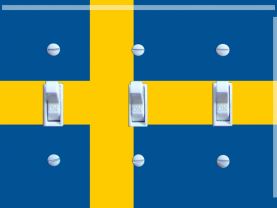 SWEDEN Flag Triple Switch Plate