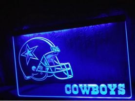 Dallas Cowboys Helmet NR Bar LED Neon Light Sign