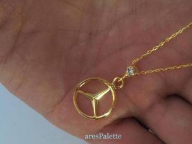 Mercedes-Benz Necklace-Sterling silver Mercedes necklace