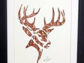 Vintage Postage Stamp Art - "Deer Head"