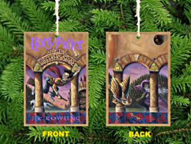 J K Rowling Fantasy Novel Inspired Book Cover Ornaments / Decorations