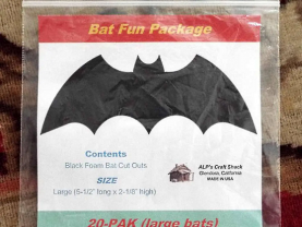 20-PAK Black Foam Bat Cutouts / Halloween Decorations