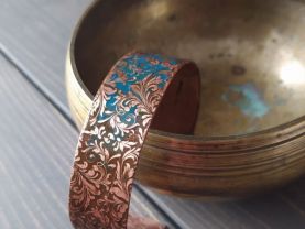 Bracelet "Damascus princess". Copper bracelet. Oriental antique decoration  Copper bracelet with Arabic designs. Damascus bracelet