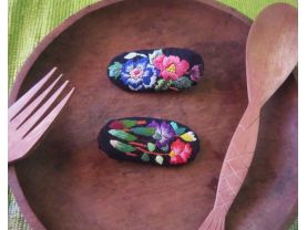Embrodery hair pin,Flower embrodery,Needle art,embrodery hair accessories,Handmade embrodery,