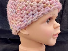 2 Spring Sweetness Premium Merino Wool Handmade Baby Caps