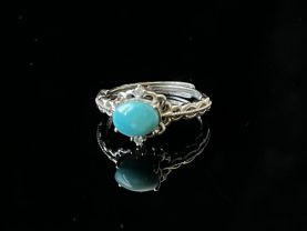 Natural turquoise ring vintage exquisite natural gemstone ring handmade 925sterling silver