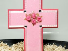 Handmade Pink Wooden Cross
