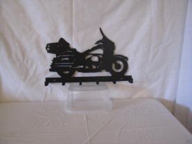Motorcycle 003 Key Ring Holder Metal Wall Art Silhouette