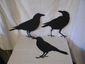 Raven Crow Collection Metal Wall Art Silhouette Set of 3