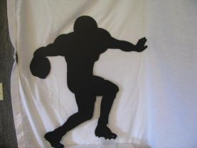 Football Player 001 Metal Wall Art Silhouette Sports