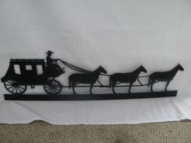 Stagecoach Horses Metal Western Wall Art Silhouette
