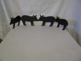 4 Little Pigs Went to the Market Metal Wall Art Farm Silhouette