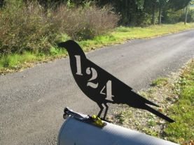 Juvenile Raven Crow Mailbox Topper Metal Wildlife Yard Art Silhouette
