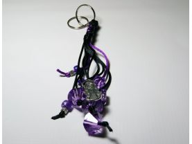 Virgin Mary Black and Purple Keychain