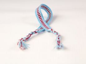 Very Cool Blue and Red Friendship Bracelet with White Stripes