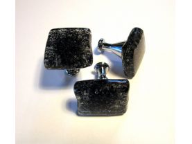 Fused Glass Cabinet Knob Drawer Pull Black Special Hardware