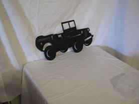 WWII Army Jeep Small Metal Wall Yard Art Silhouette