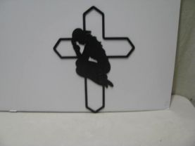 Cowgirl Praying 005 Western Metal Wall Yard Art Silhouette